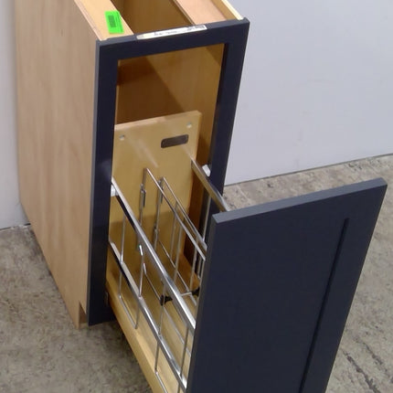 12" Blue Pullout Organizer Plywood Base Cabinet