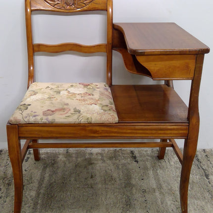 Vintage Wood Telephone Bench