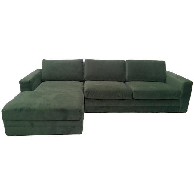 118" Velvet Hale Fir Green 2-Piece Sectional Storage Sleeper Sofa (Added 08/01/2026)
