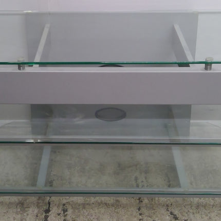 58" Silver Glass Shelf TV Stand