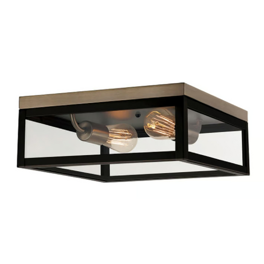 2-Light Dark Bronze Flush Mount