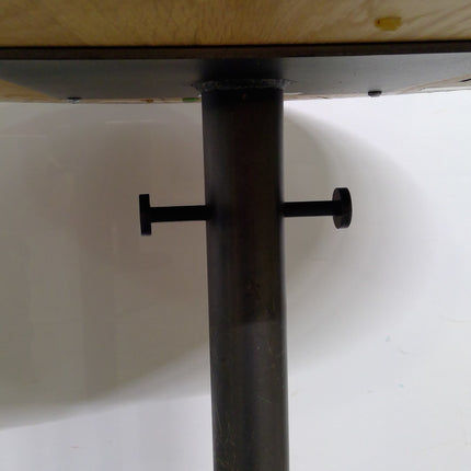 24" Round Cafe Table with Wood Top and Metal Base