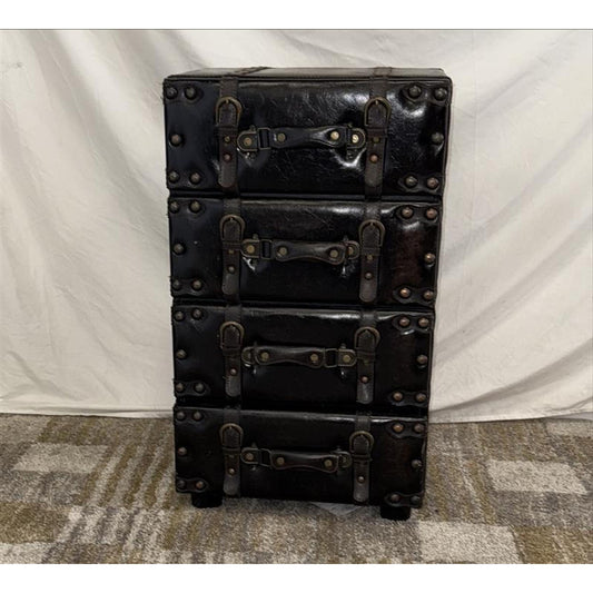 4-Drawer Leather Vintage Chest