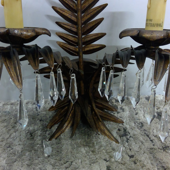 Palm Frond Sconce with Crystals