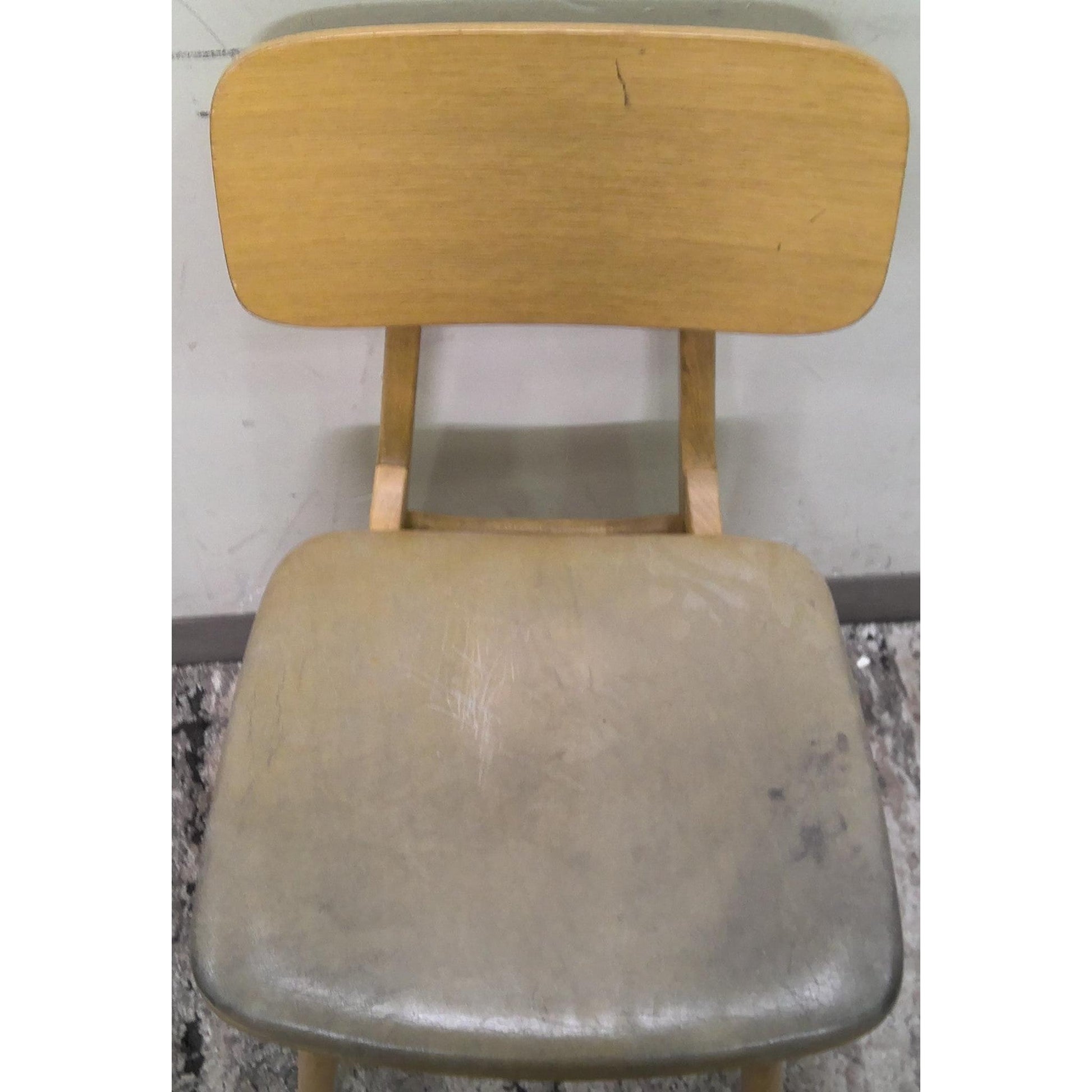 Wood Chair with Green Seat