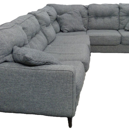 Three-Piece Gray Sectional Sofa