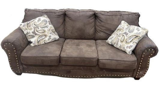 Brown 3-Seater Sofa, front