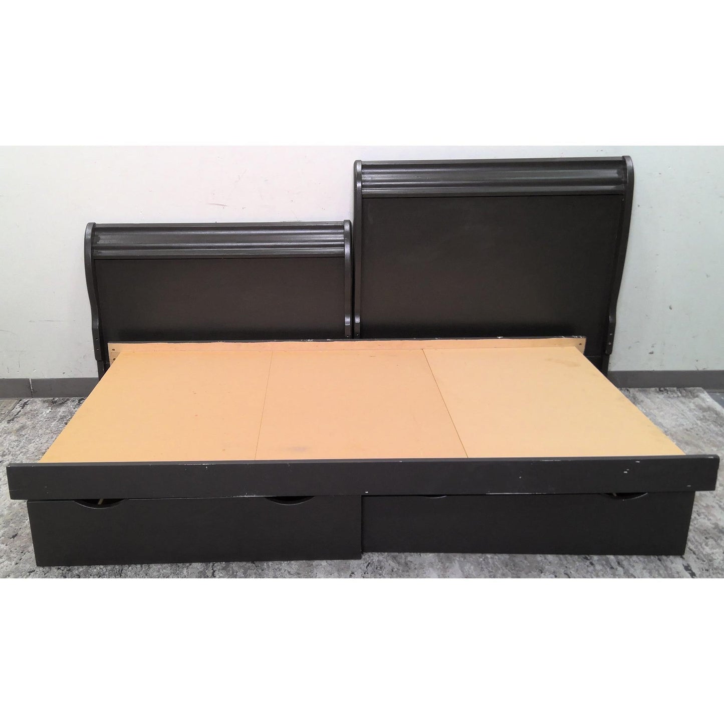 Twin Bed Frame with Trundle Drawers