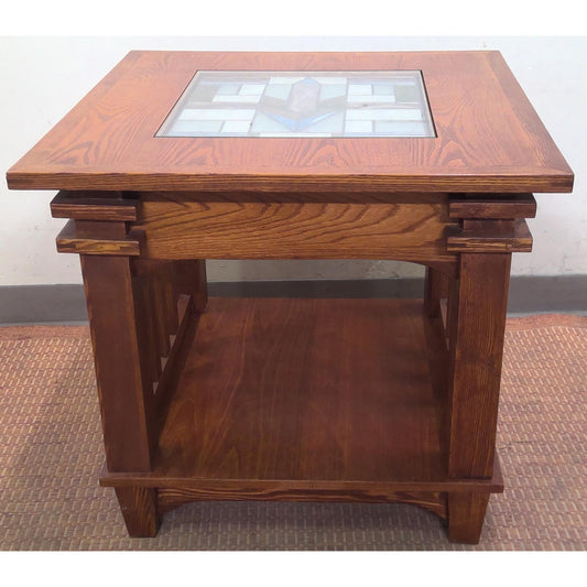 End Table with Stained Glass