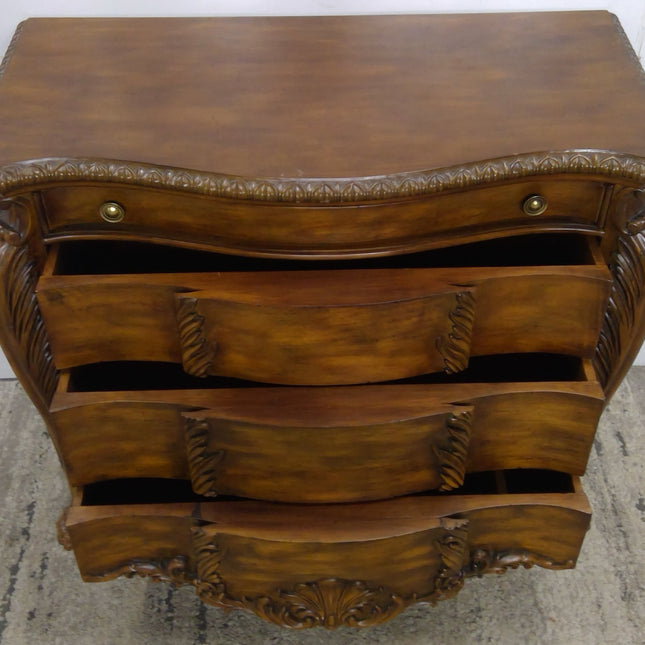 45" 4-Drawer Ornate Wood Dresser
