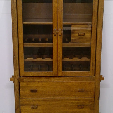 36" x 58" Wood Wine Cabinet with Glass Doors