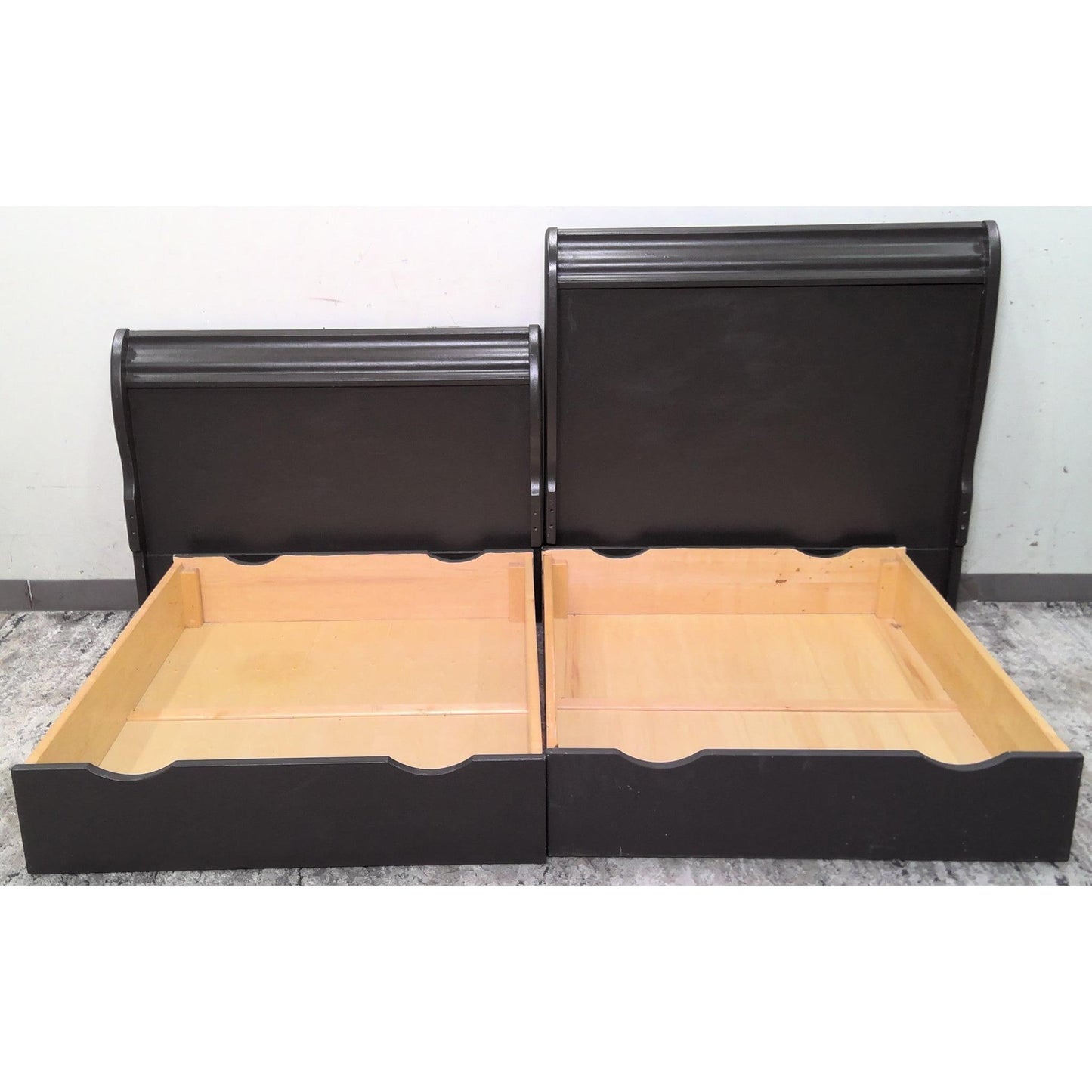 Twin Bed Frame with Trundle Drawers