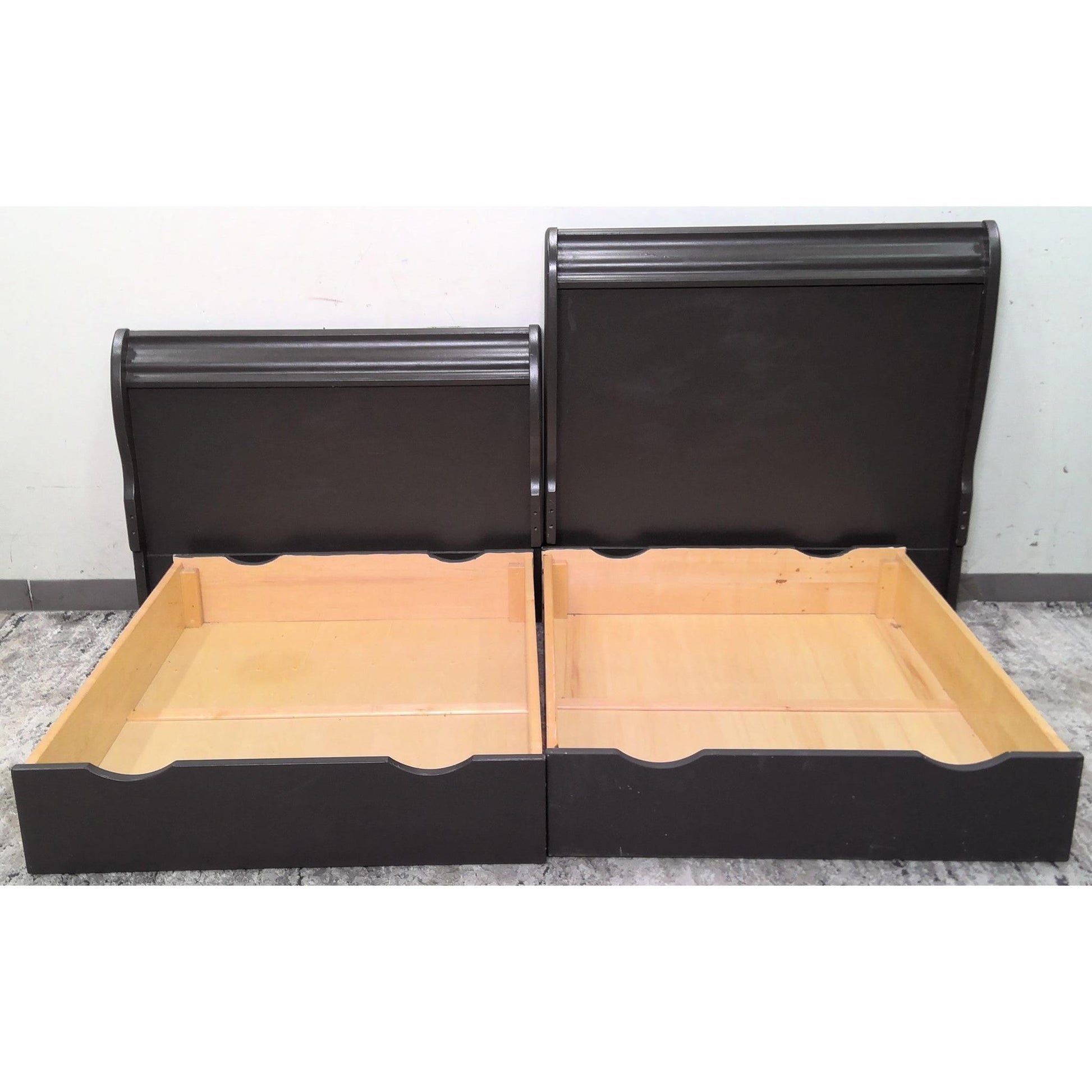 Twin Bed Frame with Trundle Drawers