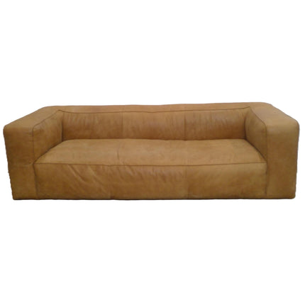 92" Rawhide Tan Leather Sofa (Added 08/01/2026)