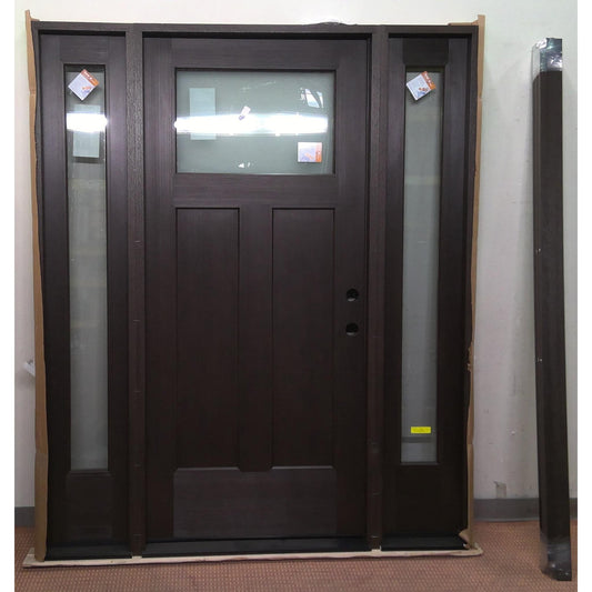 68" x 82" Prehung Fiberglass Front Door with Sidelights