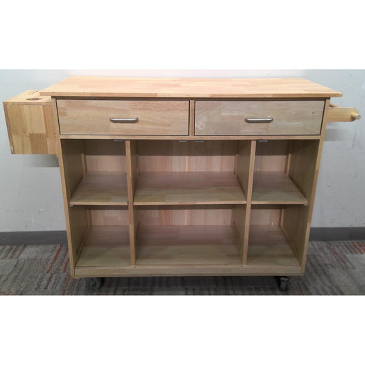 36" Wood Rolling Kitchen Cart
