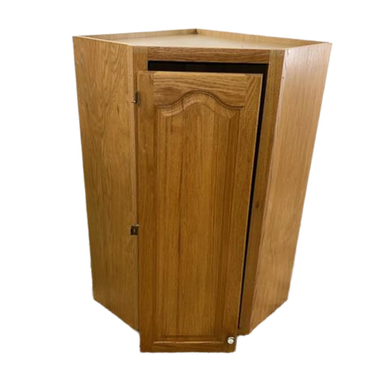 24" x 42" Medium Oak Diagonal Corner Wall Cabinet