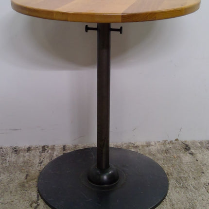 24" Round Cafe Table with Wood Top and Metal Base