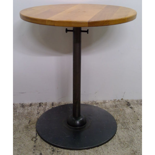 24" Round Cafe Table with Wood Top and Metal Base