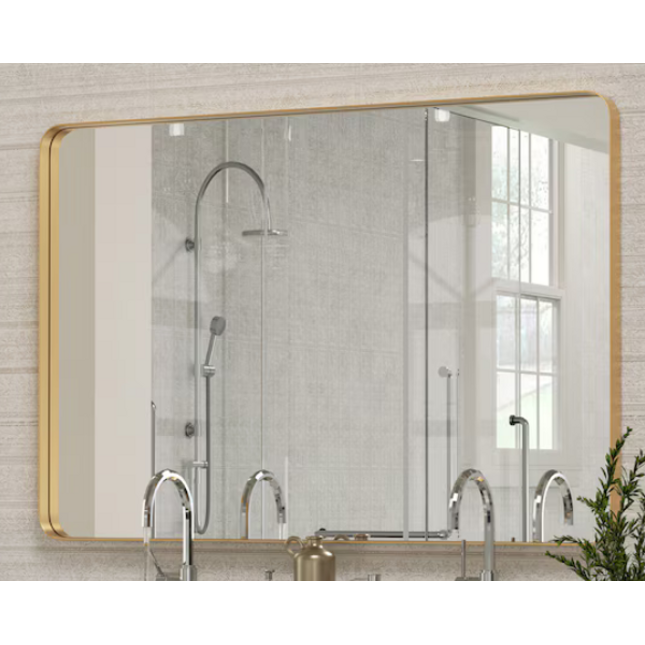 30-in W x 40.0-in H Rectangle Gold Framed Wall Mirror