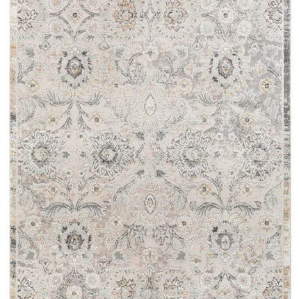 8.14-ft x 5.92-ft Loomed Polyester Gray Rectangular Persian Pet Friendly Area Rug