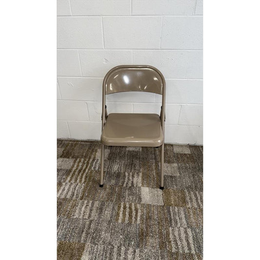 Tan Metal Folding Chair