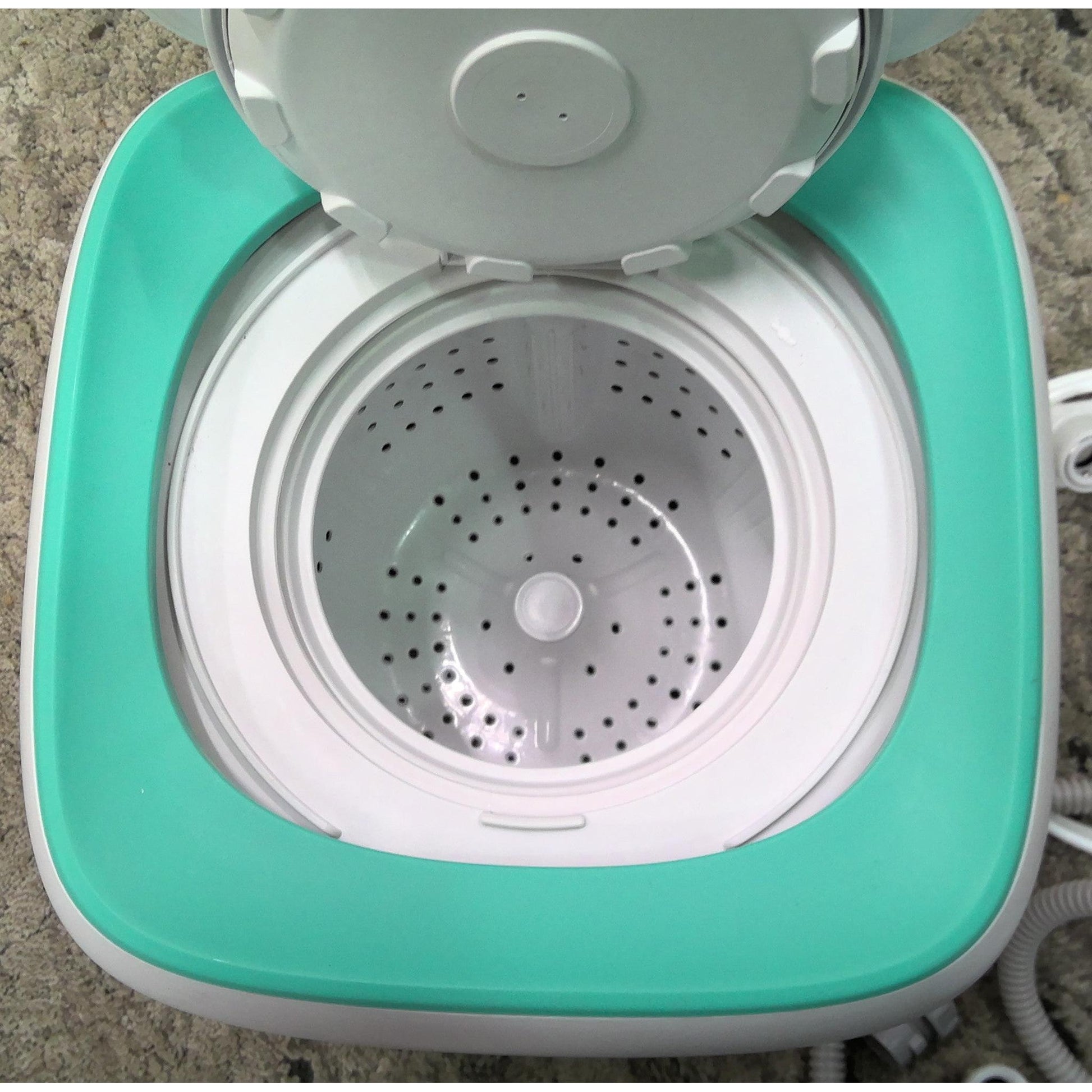 White/Green Desktop Fully Automatic Washing Machine