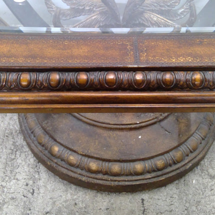 59" Ornate Glass Top Coffee Table