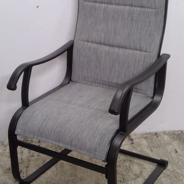 Gray Iron Frame C-spring Textilene Dining Chair
