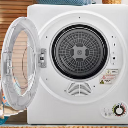 850W Front Load Stainless Steel Compact 1.5-cu ft Portable Vented Electric Dryer