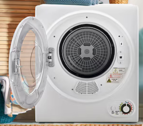 850W Front Load Stainless Steel Compact 1.5-cu ft Portable Vented Electric Dryer