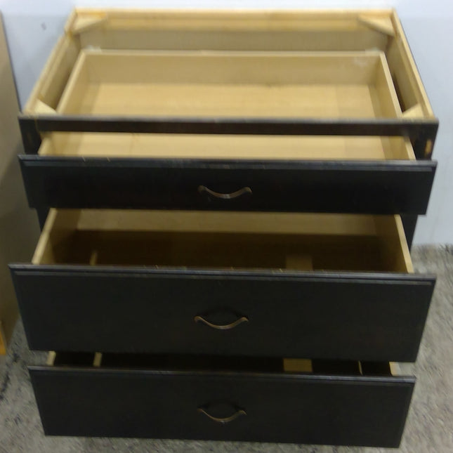 36" Dark Brown 3-Drawer Base Cabinet