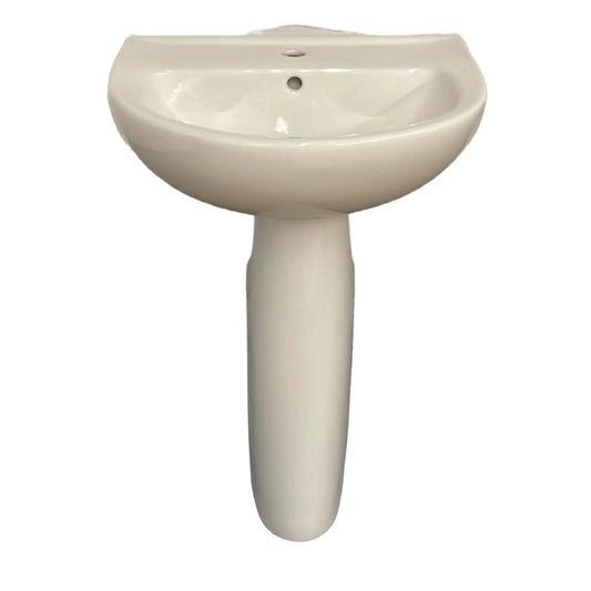 Bone-Finished Pedestal Sink