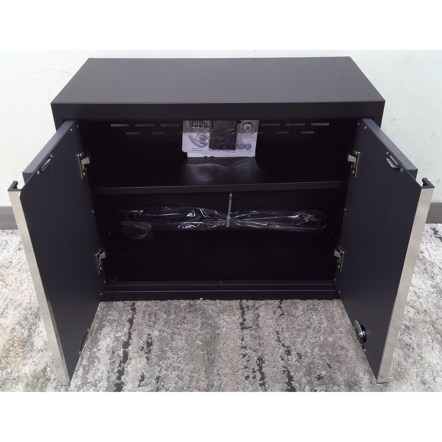 28" Black and Gray Steel Upper Cabinet