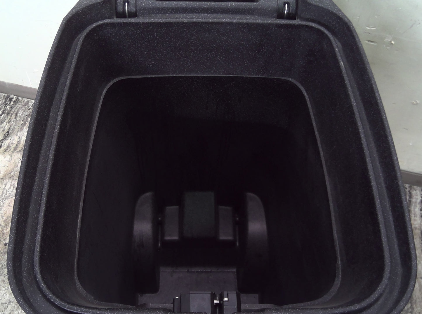 Bear Resistant 64 Gallon Black Polyethylene Wheeled Garbage Can With Lid