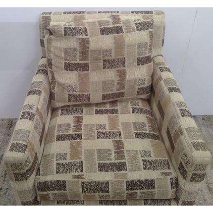 Rectangle Pattern Cream/Brown Armchair (Added 07/31/2026)