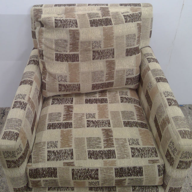 Rectangle Pattern Cream/Brown Armchair (Added 07/31/2026)