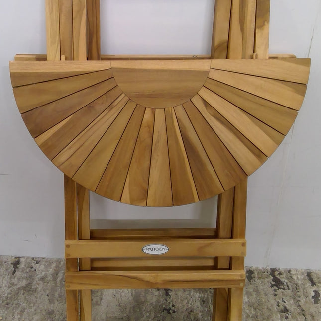 23.5 in. W Round Folding Teak Side Table