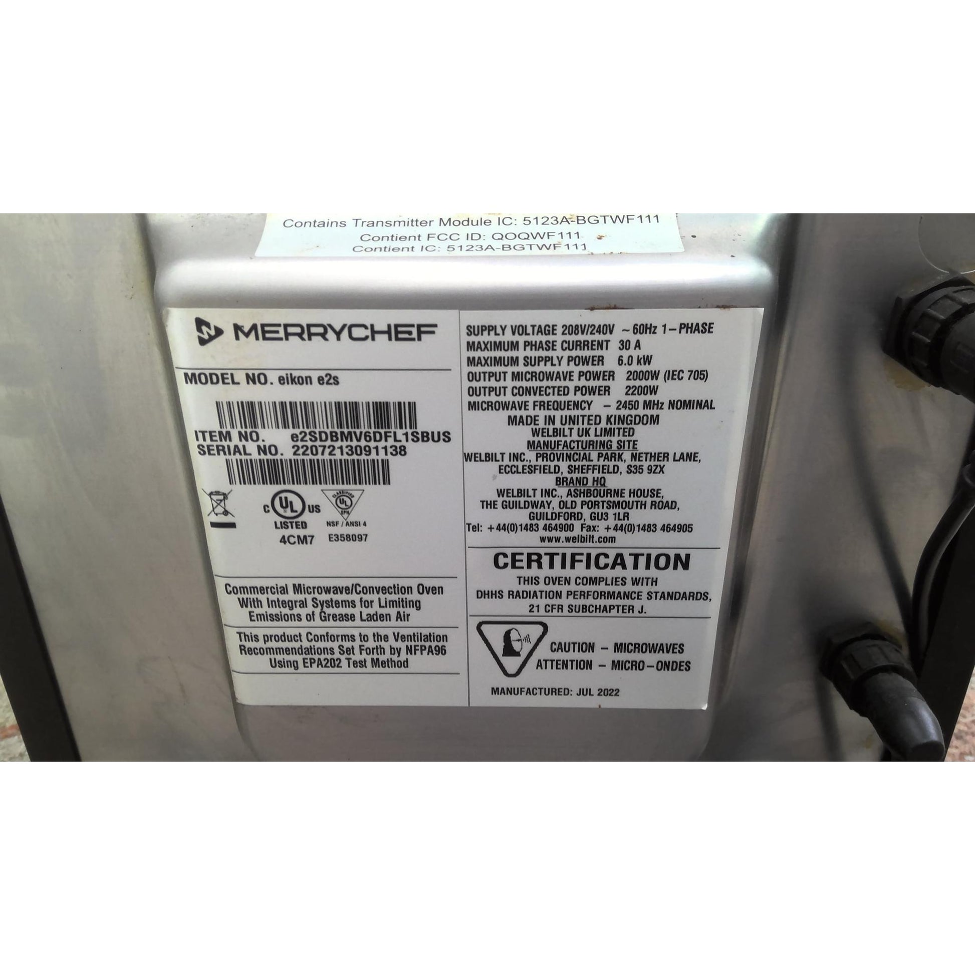 Merrychef Eikon E2S High-Power High-Speed Accelerated Cooking Countertop Oven