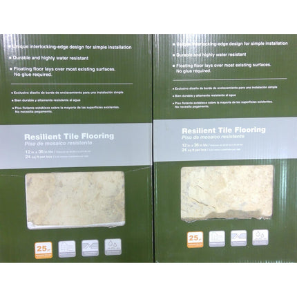 216 Square Feet of Resilient Vinyl Tile Flooring (9 Boxes)