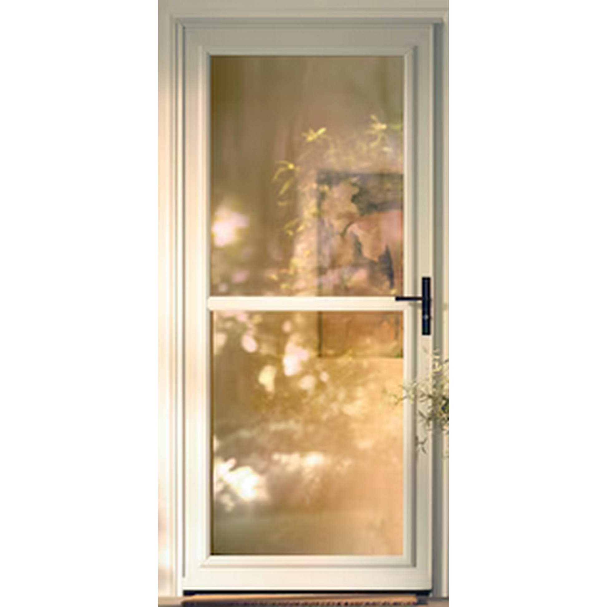 Split Fullview 36-in x 81-in White Aluminum Reversible Hinge Storm Door with Retractable Screen