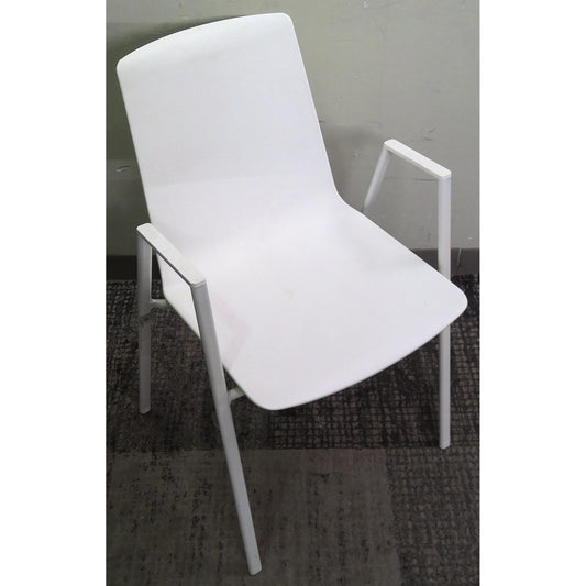 White Guest Chair with Green Back