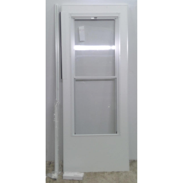 31" x 79" White Storm Door with Retractable Screen