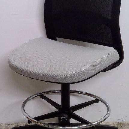 High Office Chair with Gray Seat and Black Back