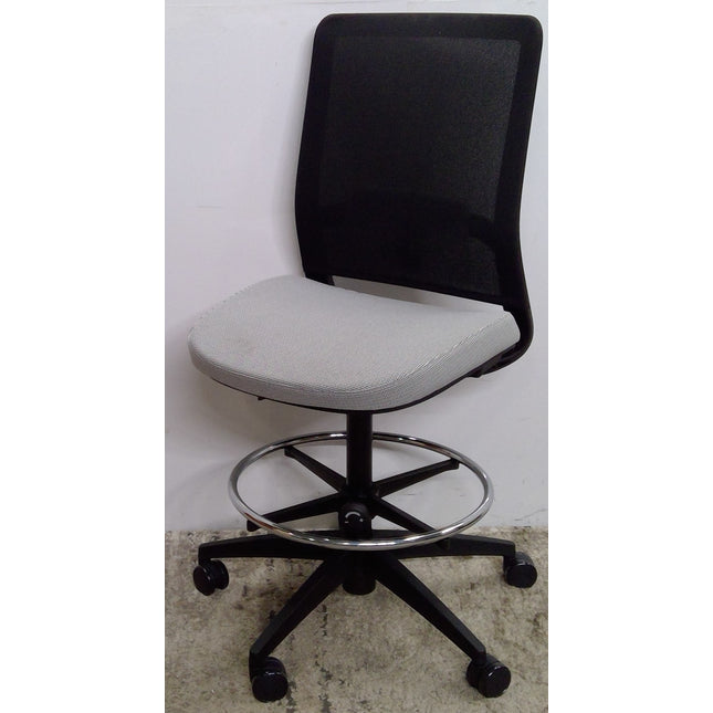 High Office Chair with Gray Seat and Black Back