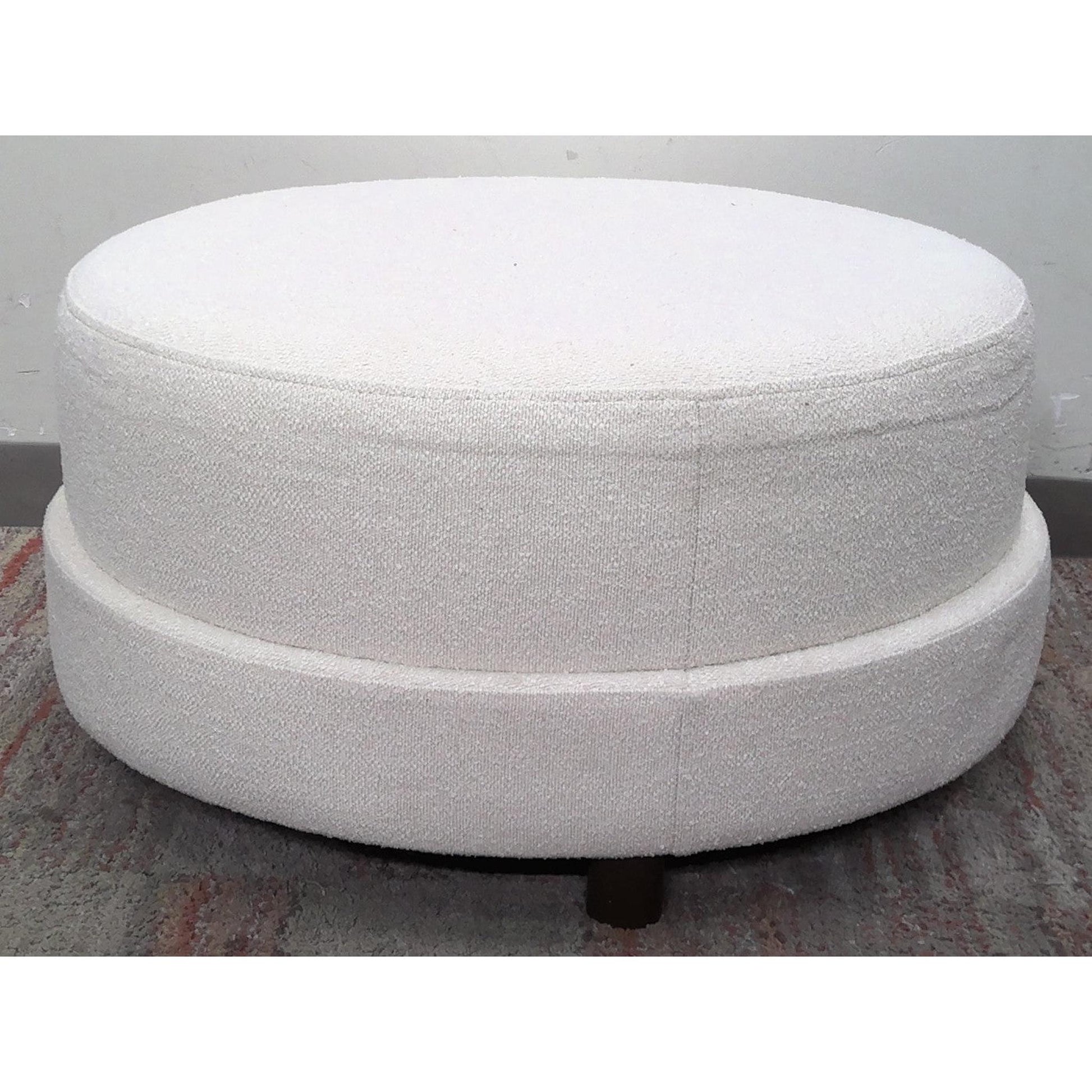 30" Round Tan Ottoman