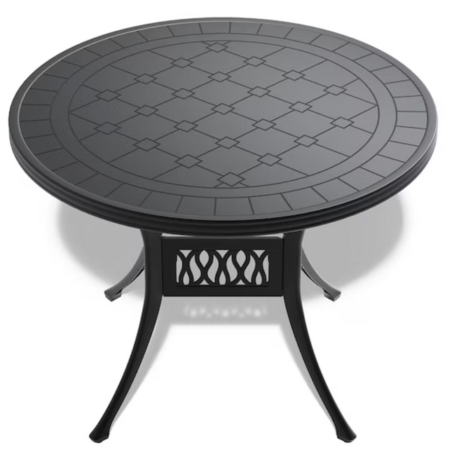 Round 39.37 Inch Cast Aluminum Patio Dining Table