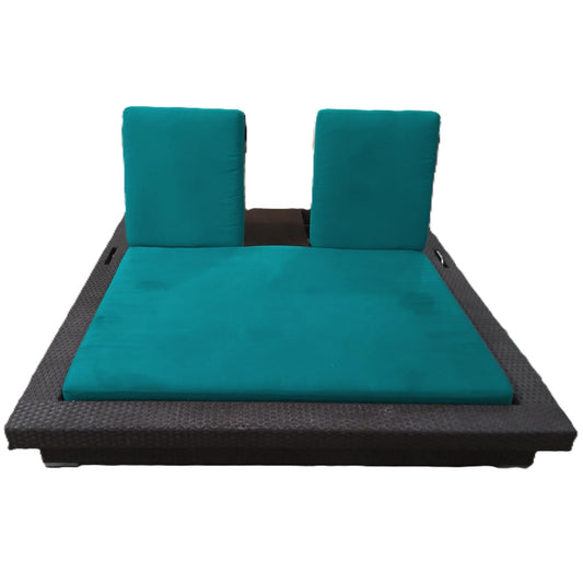 Faux Rattan Double Outdoor Patio Chaise