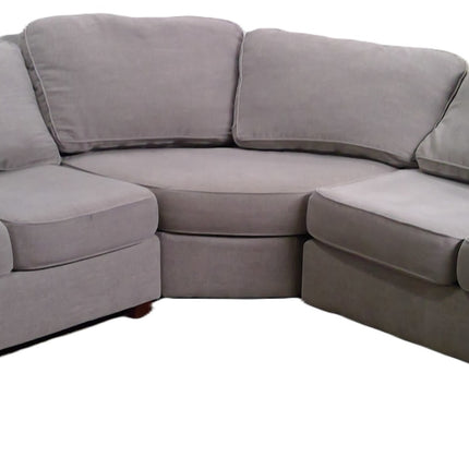 3-Piece Gray L-Shaped Sectional Sofa