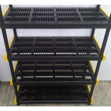 5-Tier Heavy Duty Black Plastic Utility Shelving Unit